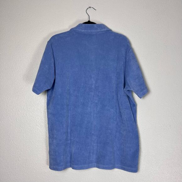 Criquet Terry Cloth Button Up Shirt Light Blue NWT Resort Retro Golf Style - Picture 5 of 8